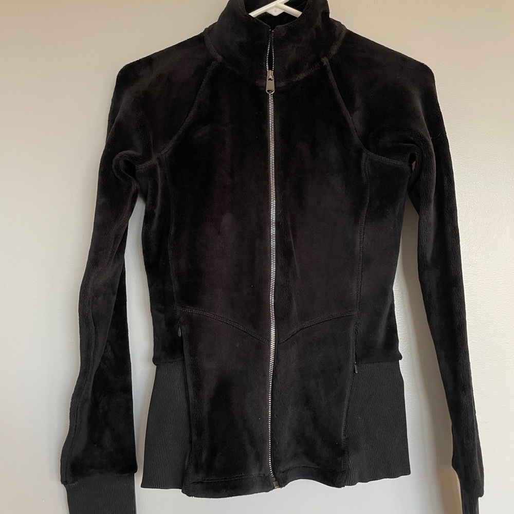 ATHLETA Cloud Fleece Jacket  Double Cozy Sweatshirt | Black XXS #599502